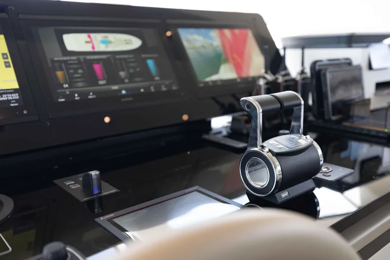 Slide: The Image of Control panel of 2024 Sanlorenzo SL90A yacht with advanced navigation displays. - 61
