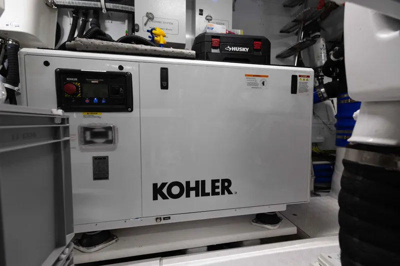 Slide: The Image of Engine room of 2024 Sanlorenzo SL90A yacht featuring Kohler generator. - 95