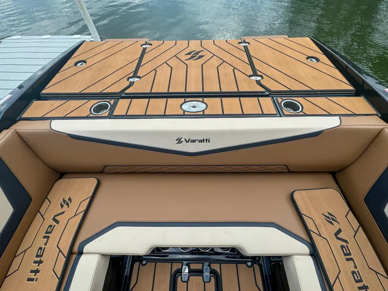 Slide: The Image of 2024 Varatti Z2373 boat with teak deck and cushioned seating. - 37