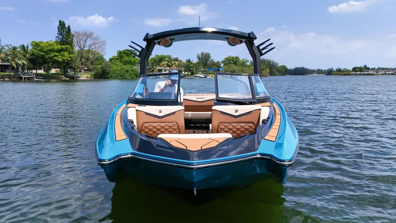 Slide: The Image of 2024 Varatti Z2373 boat on a serene lake. - 7