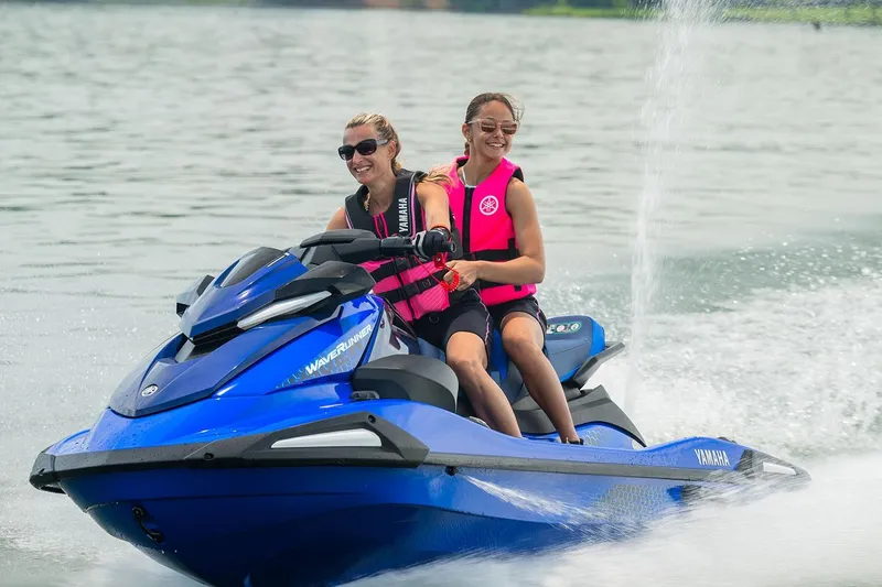 Slide: The Image of Manufacturer Provided Image: Two people enjoying a ride on a 2026 Yamaha WaveRunner VX Limited. - 2