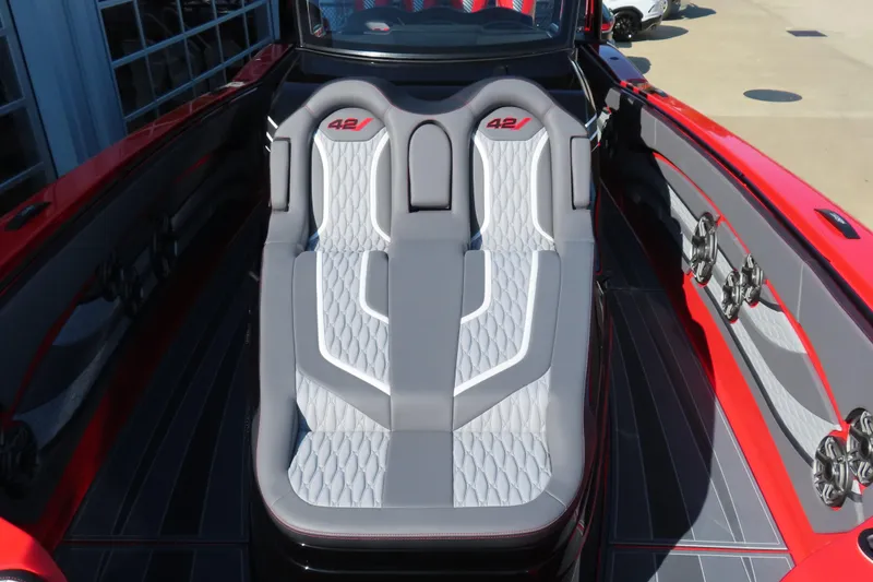 Slide: The Image of Luxury seating in 2026 MTI 42 v boat, featuring sleek design and premium materials. - 11