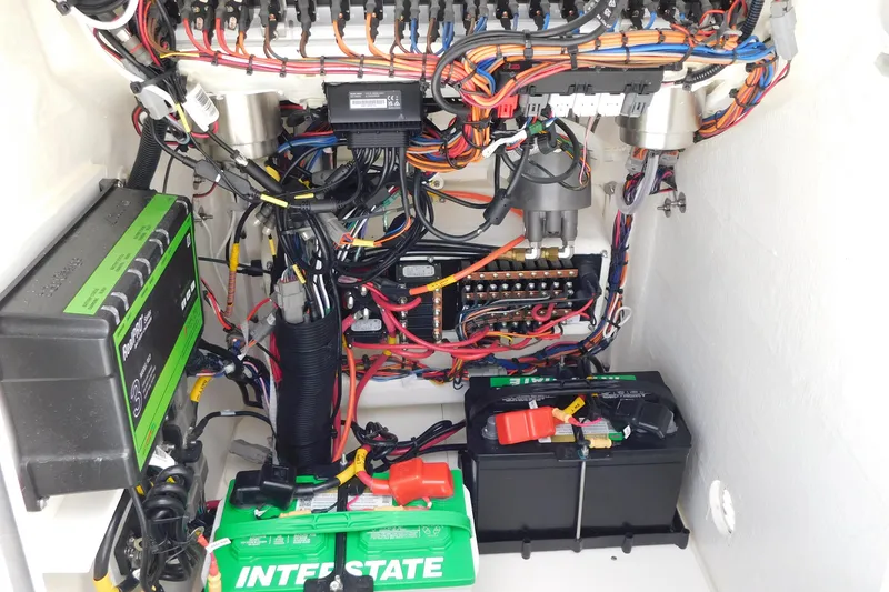 Slide: The Image of Electrical wiring and battery setup in 2026 Pathfinder 2200 TRS boat. - 33