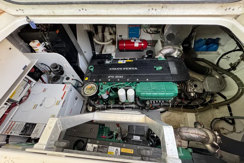 Slide: The Image of Engine room of 2018 Beneteau Gran Turismo 46 with Volvo Penta IPS 600 engine. - 55