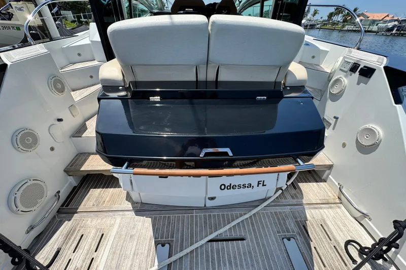 Slide: The Image of 2018 Beneteau Gran Turismo 46 yacht interior with seating, Odessa, FL. - 8