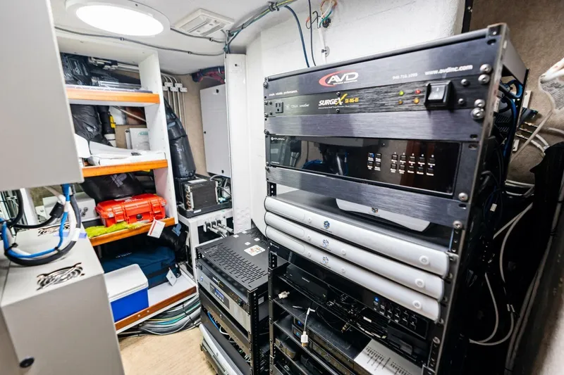 Slide: The Image of Server room with equipment racks and storage shelves on a 2011 Westport model. - 81