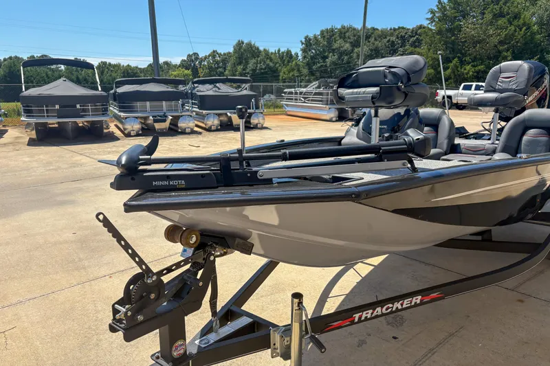 Slide: The Image of 2021 Tracker Pro Team 175 TXW boat on trailer, with Minn Kota trolling motor. - 5