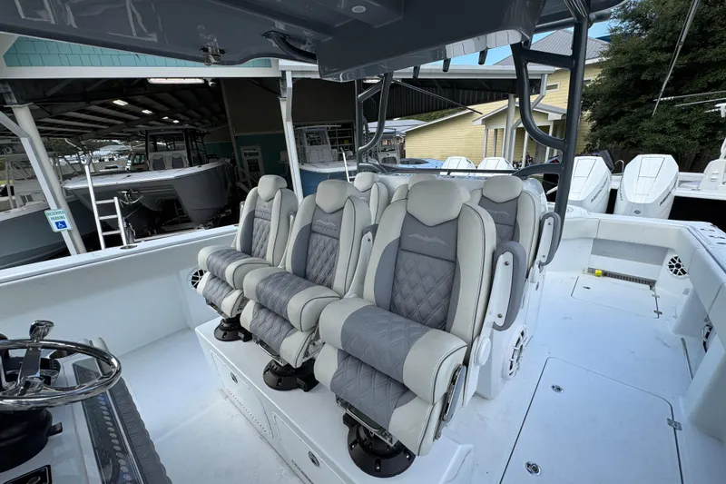 Slide: The Image of Luxurious seating on 2026 Invincible 40 Catamaran, showcasing modern design and comfort. - 27