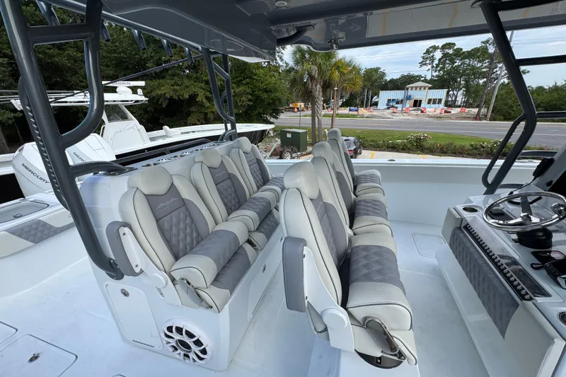 Slide: The Image of Luxurious seating on 2026 Invincible 40 Catamaran, featuring modern design and comfort. - 34