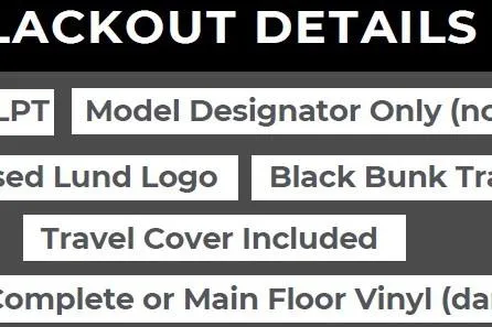 Slide: The Image of 2026 Lund 1650 Rebel XL Sport blackout details with travel cover and black bunk trailer. - 28