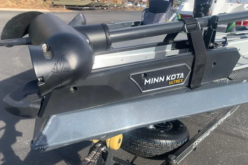 Slide: The Image of Minn Kota Ultrex trolling motor on 2023 Ranger RT188 boat trailer. - 5