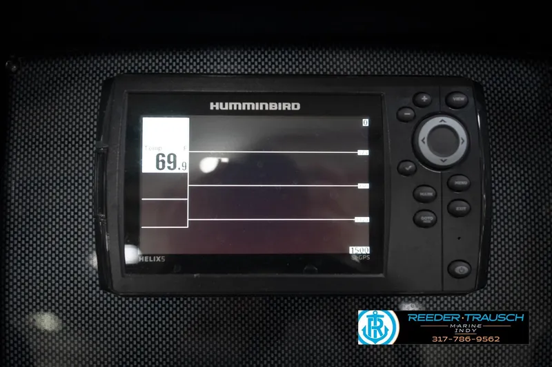 Slide: The Image of Humminbird Helix 5 GPS display on 2015 Triton 18TRX boat dashboard. - 30