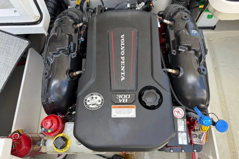 Slide: The Image of Volvo Penta 300 V8 engine in a 2019 Cobalt R3 boat. - 18