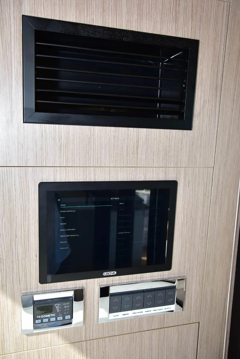 Slide: The Image of Control panel and vent on 2022 Sealine C430 yacht interior. - 22
