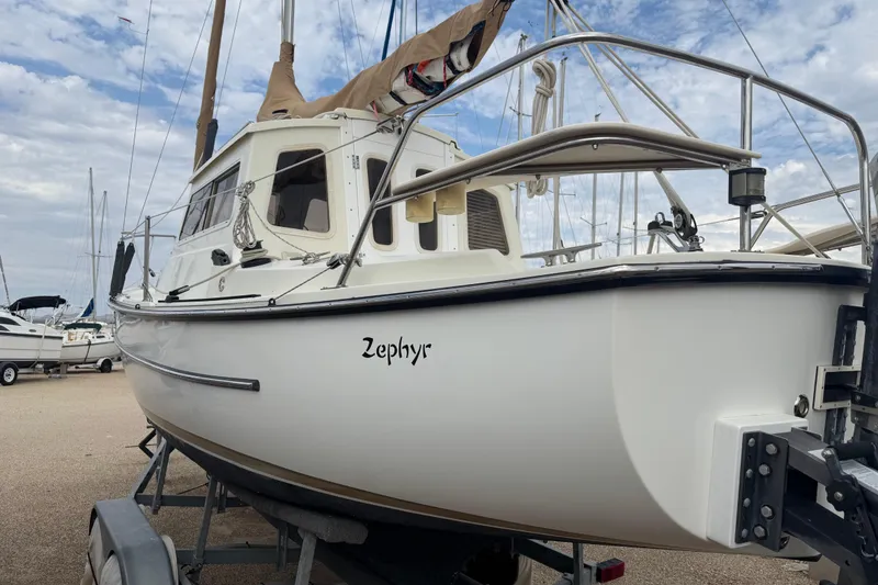 Slide: The Image of 2022 Com-Pac CP 23 Pilothouse sailboat named Zephyr on a trailer. - 6