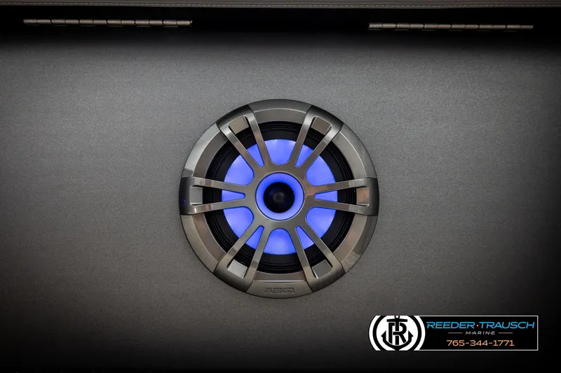 Slide: The Image of Speaker with blue LED light on Avalon LSZ QLS 2026 model boat. - 46