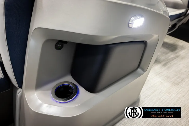 Slide: The Image of 2026 Avalon LSZ QLS interior detail with illuminated cup holder and USB port. - 48