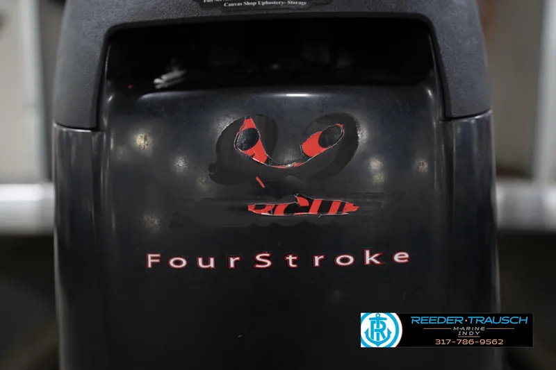 Slide: The Image of 2008 Misty Harbor 2085CR Four Stroke engine with Reeder Trausch Marine logo. - 44