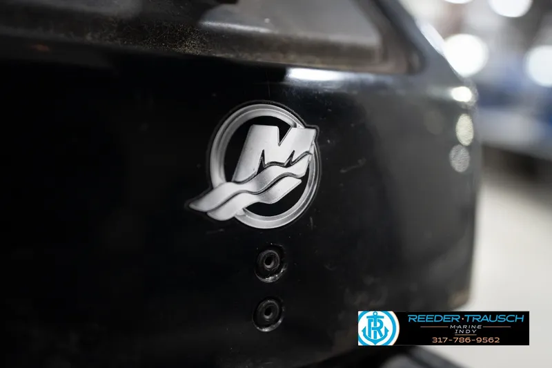 Slide: The Image of Close-up of Misty Harbor 2085CR 2008 boat logo with Reeder-Trausch Marine contact. - 45