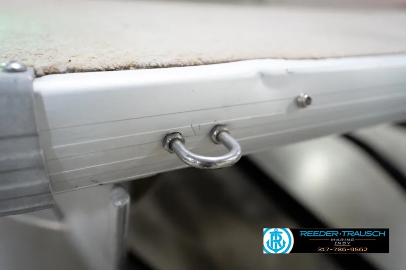 Slide: The Image of Close-up of a 2008 Misty Harbor 2085CR boat detail with metal hook. - 51