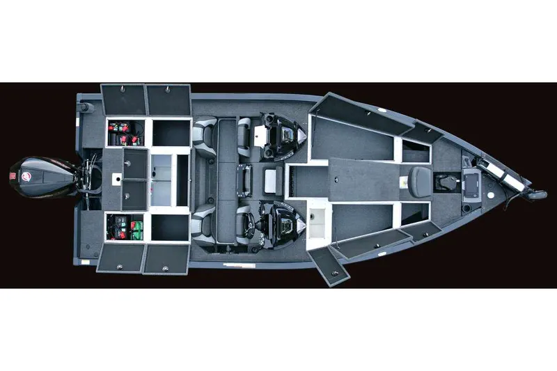 Slide: The Image of Manufacturer Provided Image: 2021 Lund 2075 Pro-V Bass boat interior layout with storage compartments. - 31