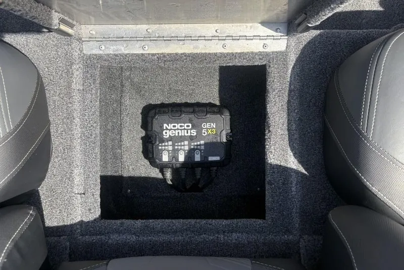 Slide: The Image of Interior of 2026 Tracker Pro Team 190 TX with NOCO Genius GEN5X3 charger. - 16