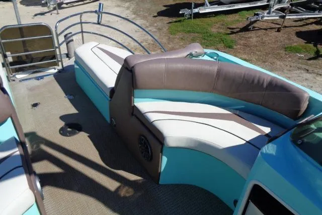 Slide: The Image of 2018 Caravelle Razor 238 PF boat interior with stylish seating and modern design. - 26