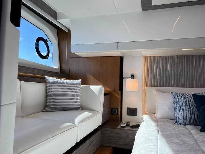 Slide: The Image of Luxurious interior of 2021 Tiara Yachts C49 Coupe with elegant seating and modern decor. - 38