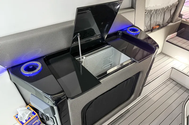 Slide: The Image of 2021 Nor-Tech 450 Sport interior with sleek design and modern amenities. - 29