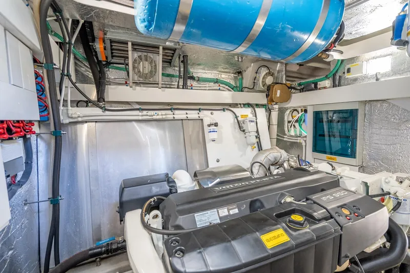 Slide: The Image of Engine room of 2018 Sunseeker Predator 57 yacht with Volvo Penta engine. - 89