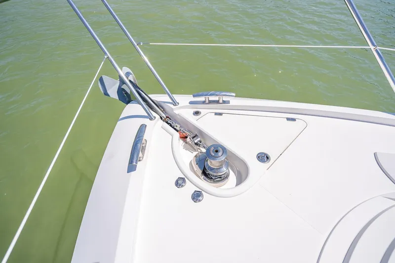 Slide: The Image of Bow of 2018 Sunseeker Predator 57 yacht with anchor and winch system. - 30