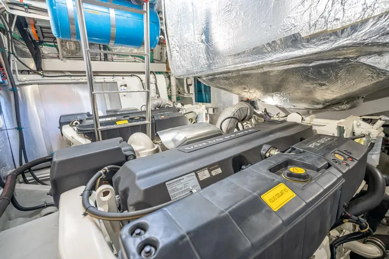 Slide: The Image of Engine room of 2018 Sunseeker Predator 57 yacht with Volvo Penta engines. - 92