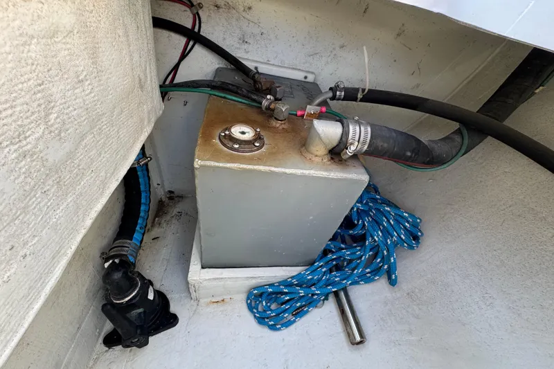 Slide: The Image of Fuel tank and hoses in a 2000 Alerion Express 28 sailboat. - 21