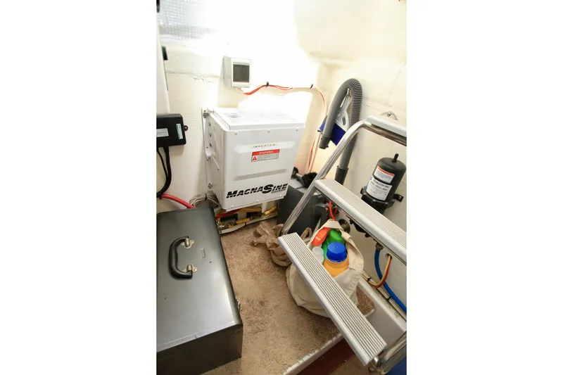 Slide: The Image of 2011 Fathom Element 43 engine room with inverter and equipment. - 71