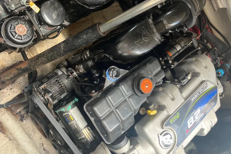 Slide: The Image of Engine of a 2012 Formula 34 Performance Cruiser, showcasing mechanical components and details. - 52