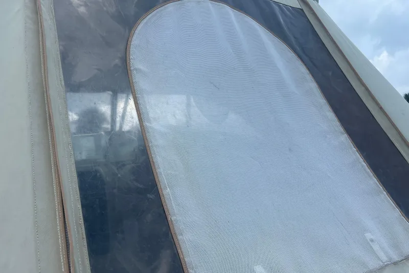 Slide: The Image of Close-up of a 2012 Formula 34 Performance Cruiser's canvas and window. - 8