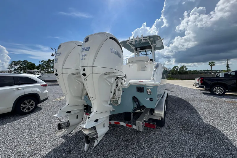 Slide: The Image of 2023 Sea Hunt Gamefish 30 Coffin Box with dual Yamaha outboard engines. - 12