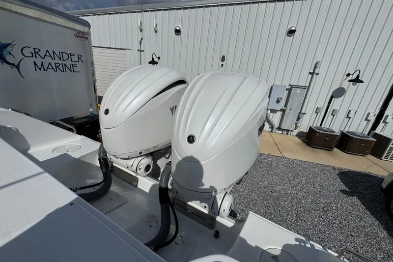 Slide: The Image of 2023 Sea Hunt Gamefish 30 Coffin Box with dual Yamaha outboard engines. - 36