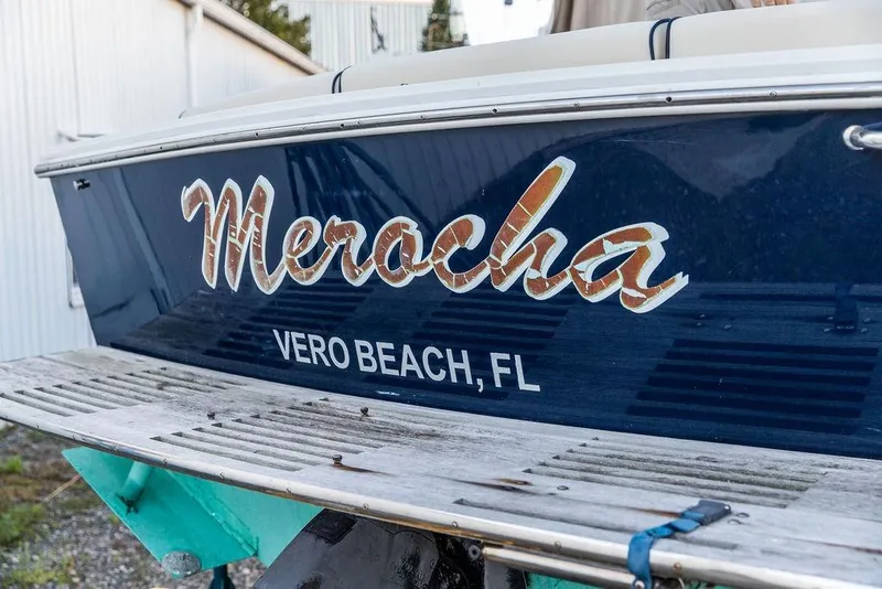 Slide: The Image of 2008 Hunt Yachts Surfhunter 29, named "Merocha," docked in Vero Beach, FL. - 20