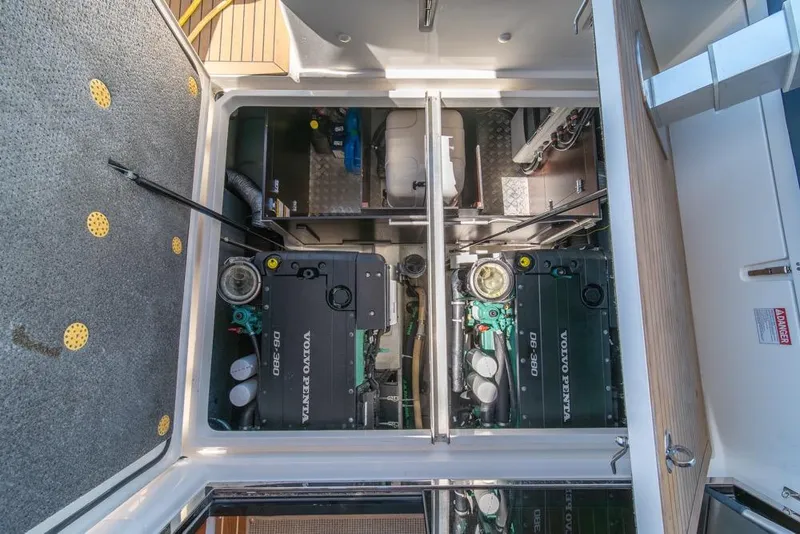 Slide: The Image of Engine compartment of 2022 Nimbus 405 Coupé with Volvo Penta engines. - 47