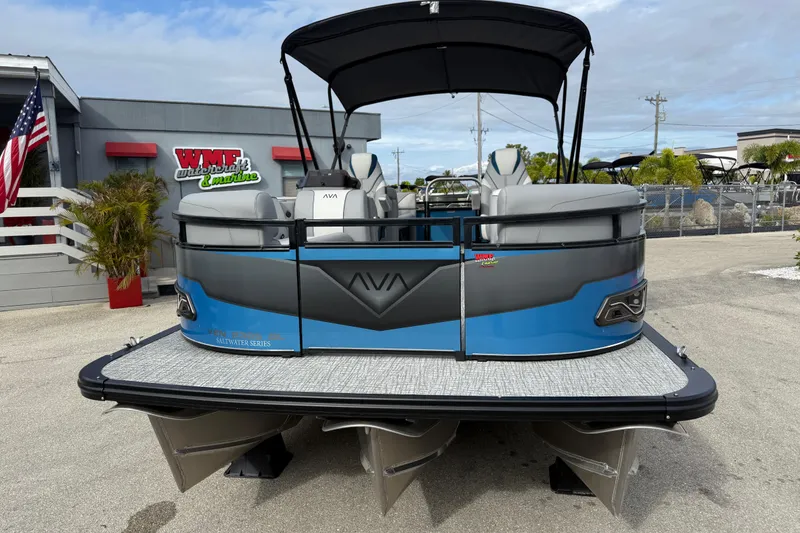 Slide: The Image of 2026 Avalon 2385 Venture 85 Quad Lounger Tri Toon, displayed at WMF AutoCraft & Marine. - 30