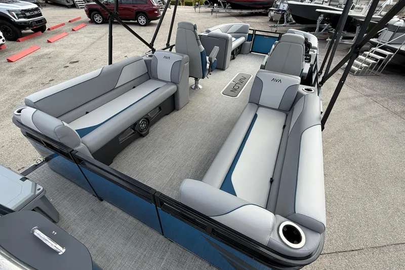Slide: The Image of 2026 Avalon 2385 Venture 85 Quad Lounger, Tri Toon High Performance boat interior. - 38