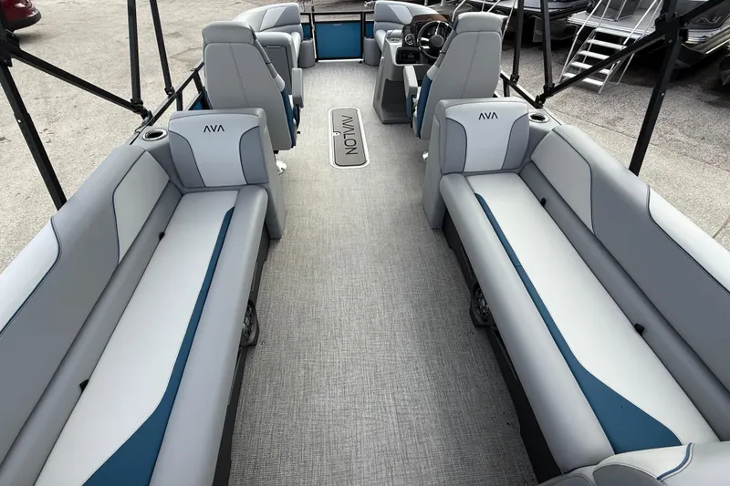 Slide: The Image of 2026 Avalon 2385 Venture 85 Quad Lounger interior with spacious seating and modern design. - 40