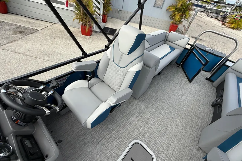Slide: The Image of 2026 Avalon 2385 Venture 85 Quad Lounger interior with luxurious seating and modern design. - 46