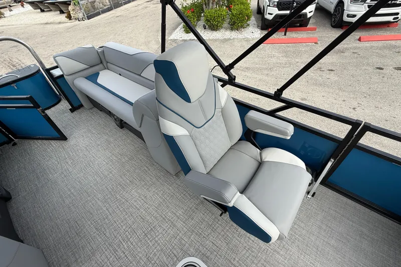 Slide: The Image of 2026 Avalon 2385 Venture 85 Quad Lounger interior with plush seating and modern design. - 47