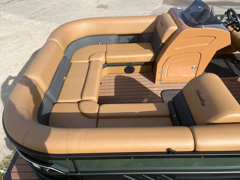 Slide: The Image of Bentley Pontoons Elite 223 Admiral Quad Lounge Tritoon 2026 - 27