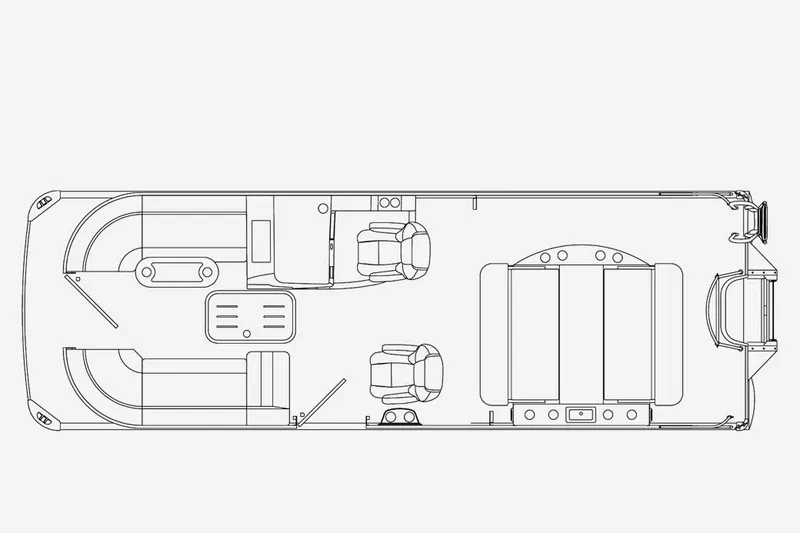 Slide: The Image of 2022 Premier Solaris 230 pontoon boat on a sunny waterfront with palm trees. - 6