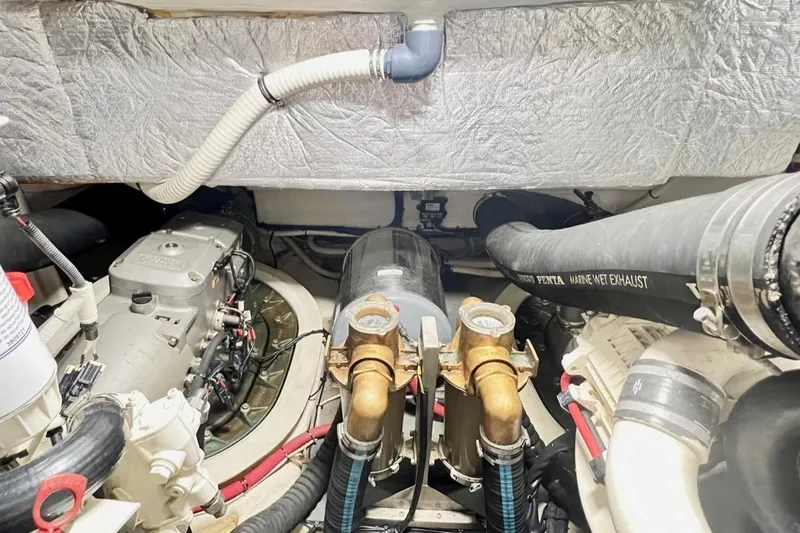 Slide: The Image of Engine room of 2015 Absolute 56 FLY yacht with Volvo Penta marine exhaust system. - 19