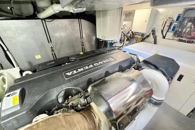 Slide: The Image of Engine room of 2015 Absolute 56 FLY yacht featuring Volvo Penta engine. - 20