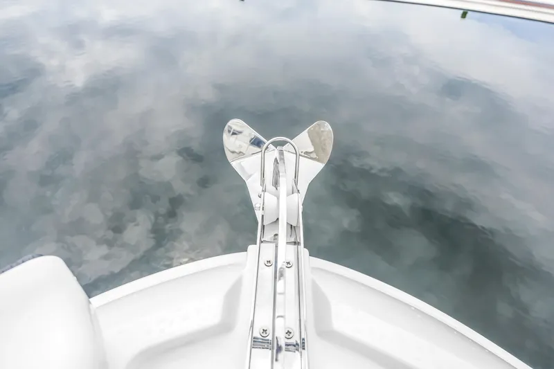 Slide: The Image of Bow view of 2017 Sea Ray Sundancer 460 yacht with anchor over calm water. - 14